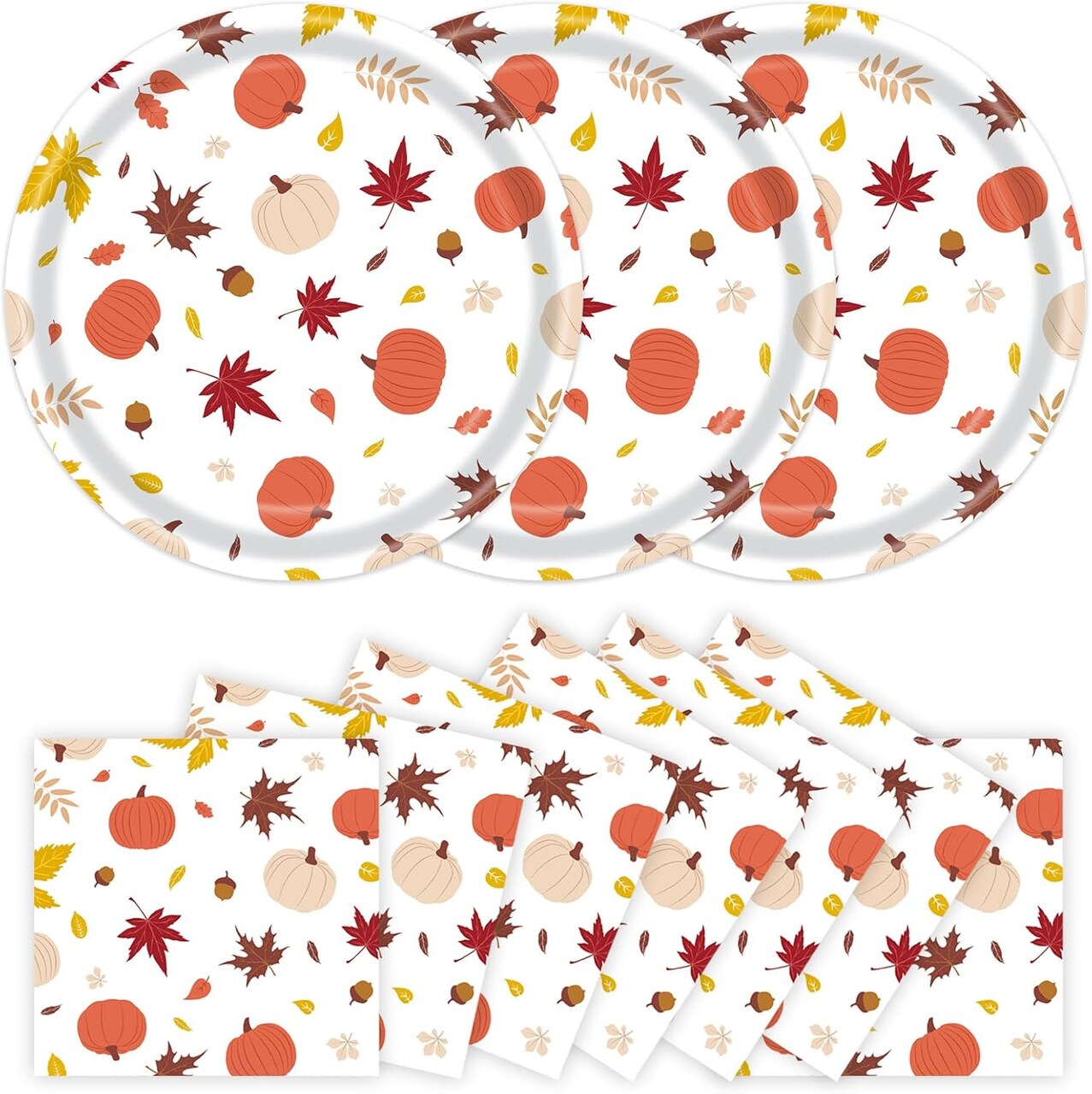 40 Pcs Thanksgiving Paper Plates(Multicolor)9 x 9 x 0.2 inches